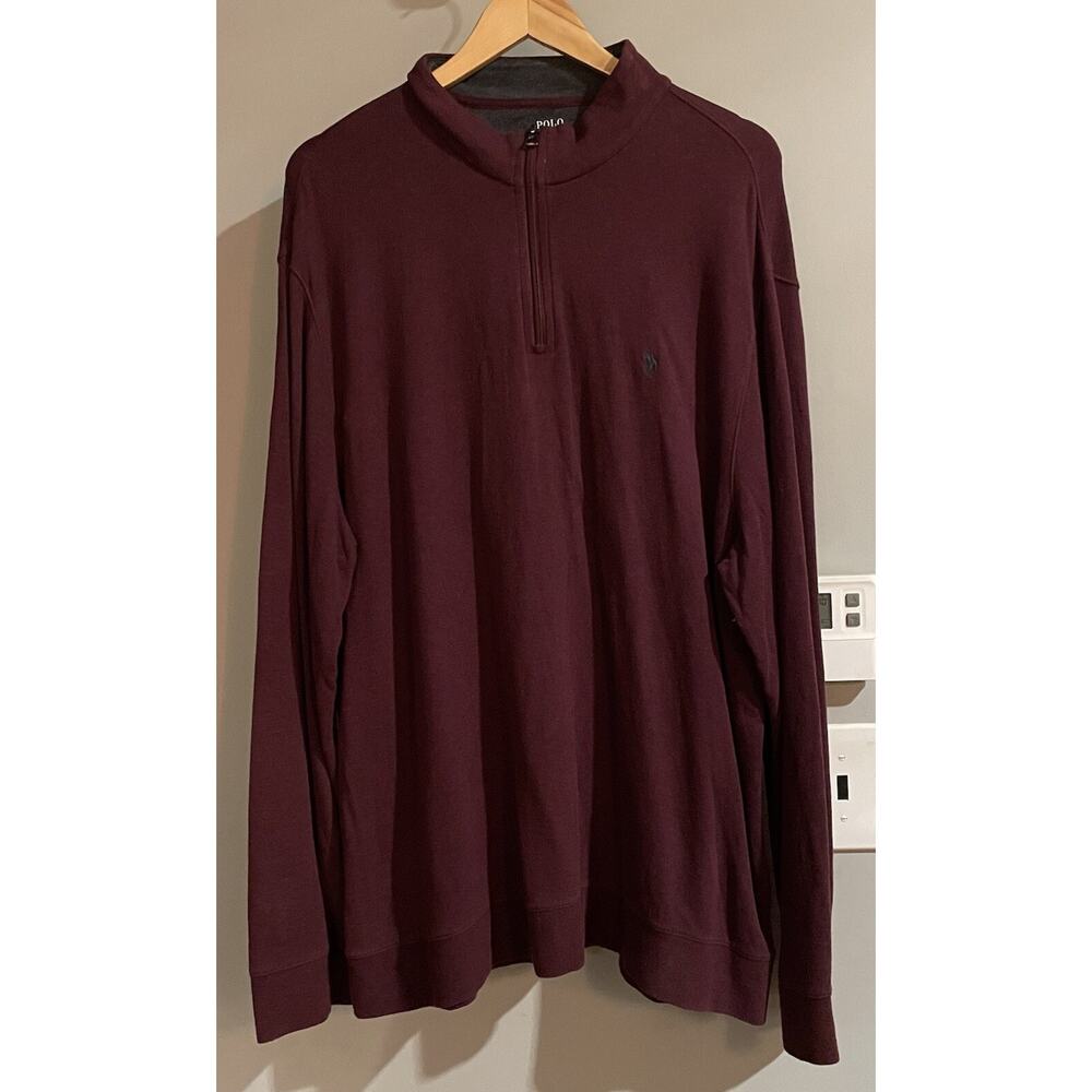 Polo Ralph Lauren Sweater 1/4 Zip Soft Cotton Viscose Blend Pullover Mens XXL